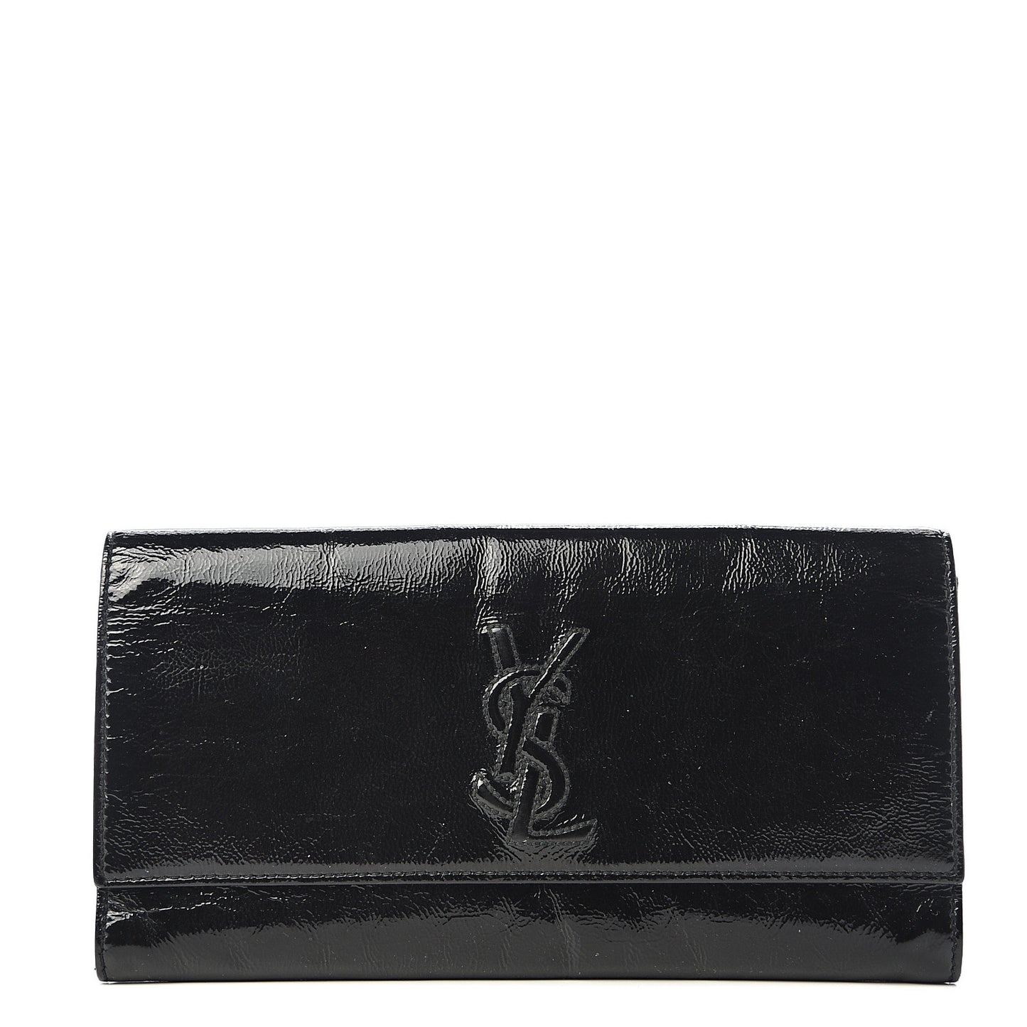 Textured Patent Monogram Small Belle De Jour Clutch Black