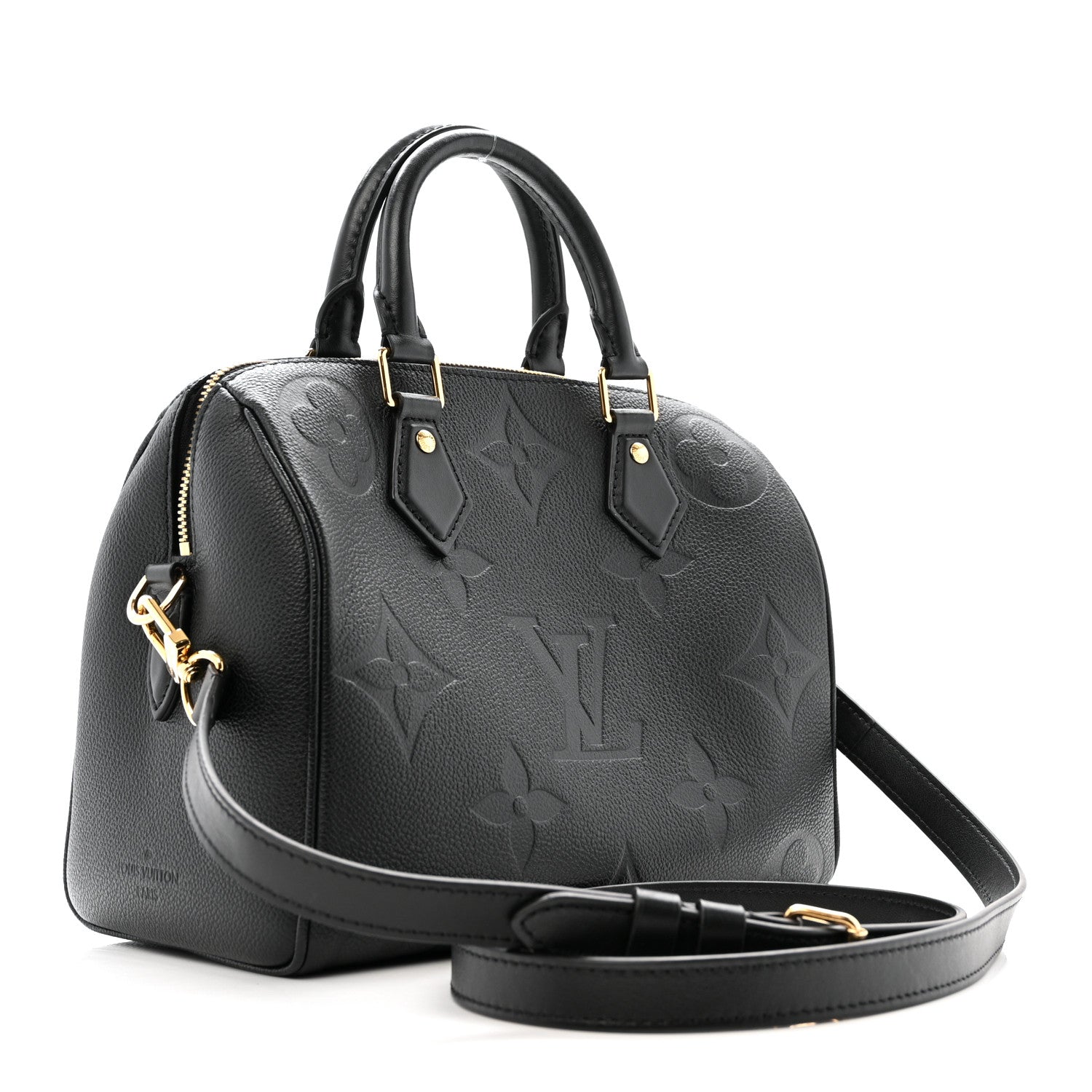 Louis Vuitton Empreinte Monogram Giant Speedy Bandouliere 25 Black 3 of 10