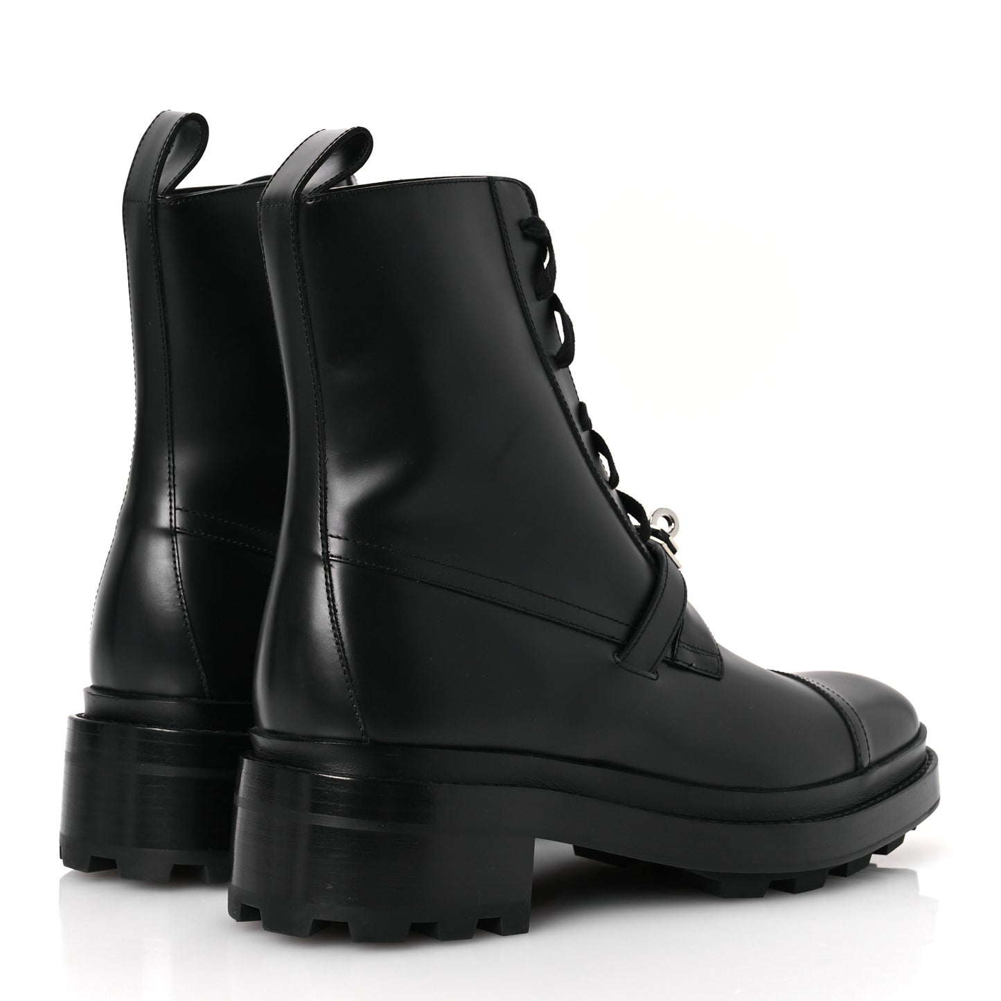 Glossed Calfskin Funk Ankle Boots 41 Black
