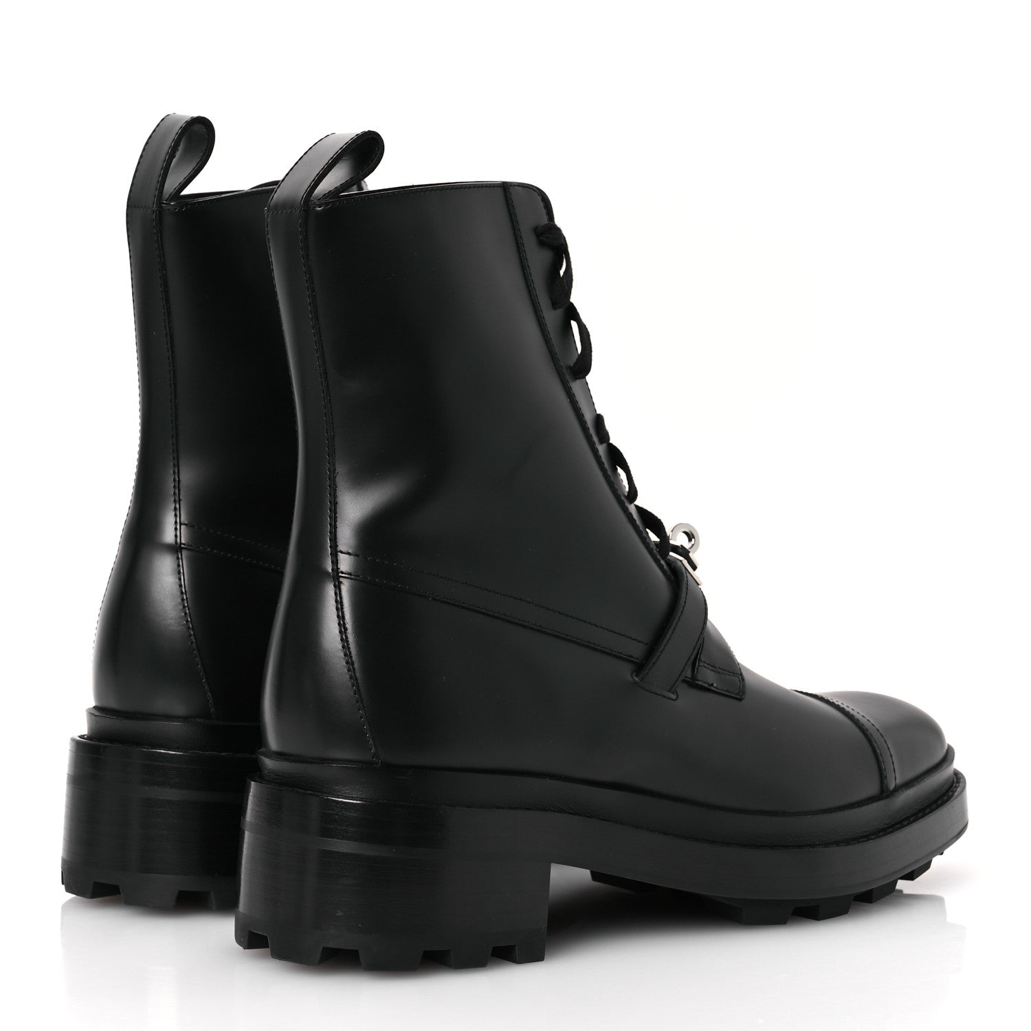 Hermes Glossed Calfskin Funk Ankle Boots 41 Black 5 of 13