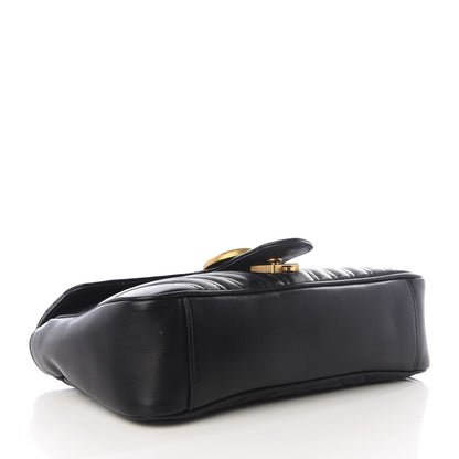 Gucci Calfskin Matelasse Small GG Marmont Shoulder Bag Black 3 of 8