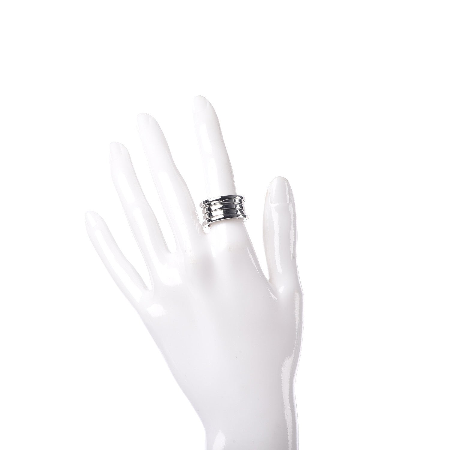 Bulgari 18K White Gold B.Zero1 4 Band Ring 54 6.75 2 of 5