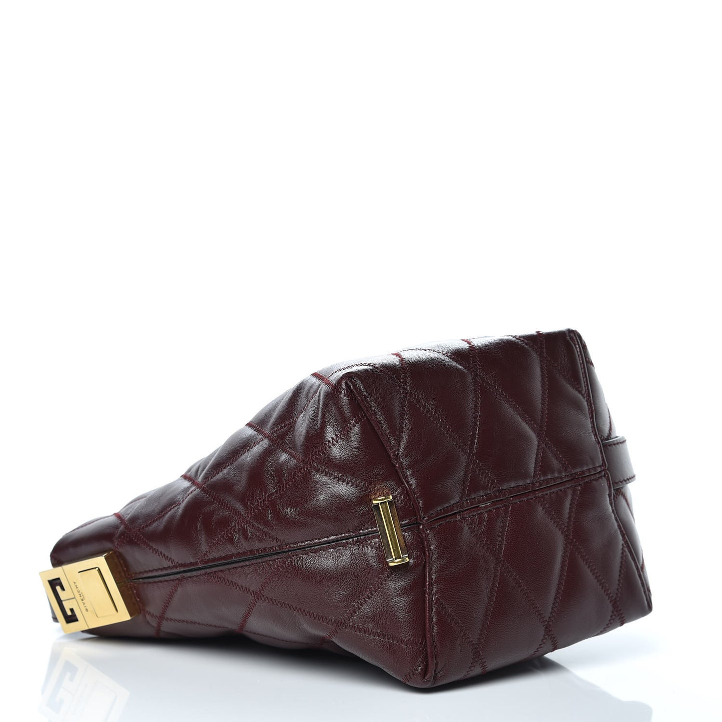 Lambskin Quilted Mini GV Bucket Bag Aubergine