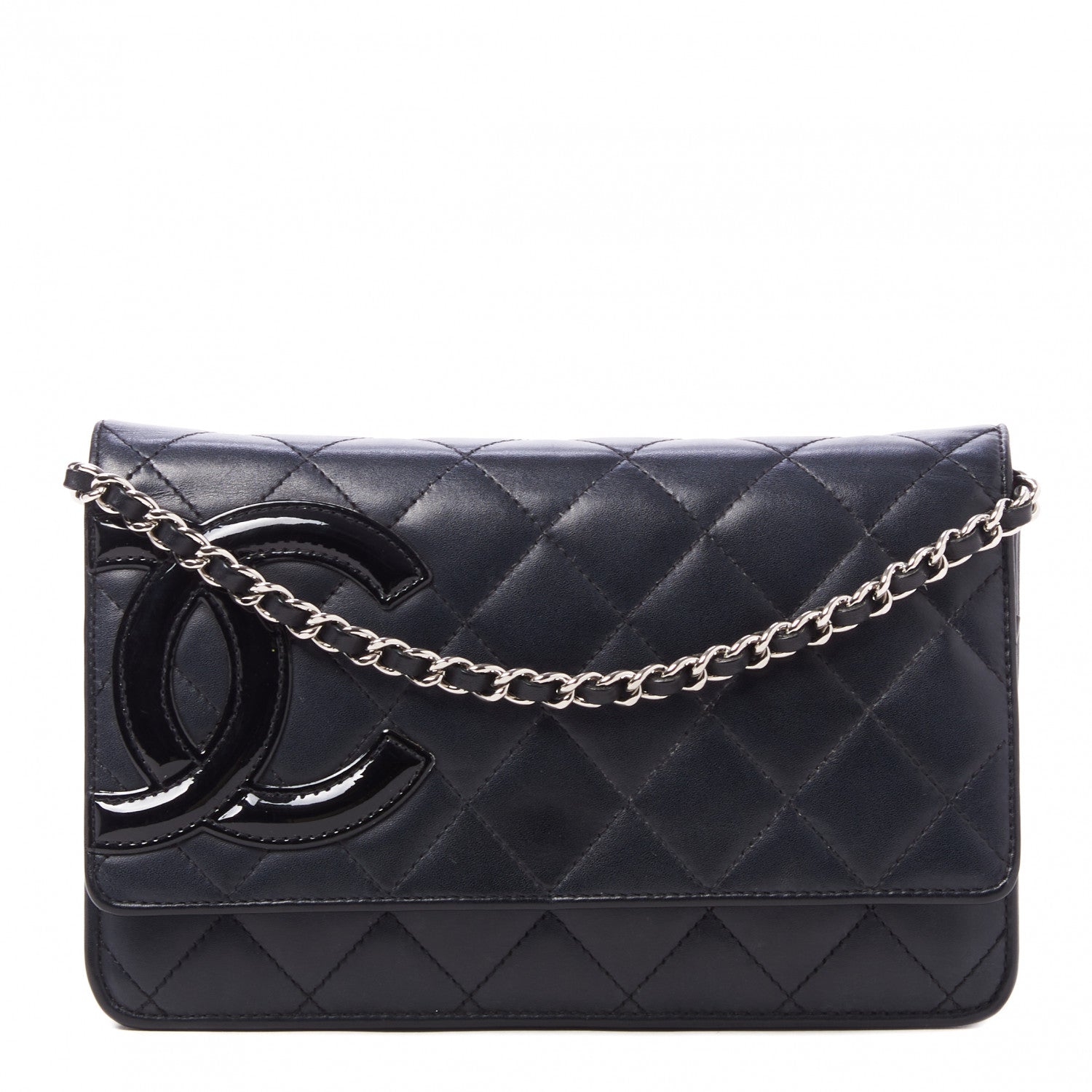 Chanel Calfskin Quilted Cambon Wallet On Chain WOC Black 1 of 10