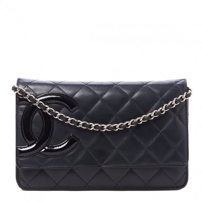 Chanel Calfskin Quilted Cambon Wallet On Chain WOC Black 1 of 10