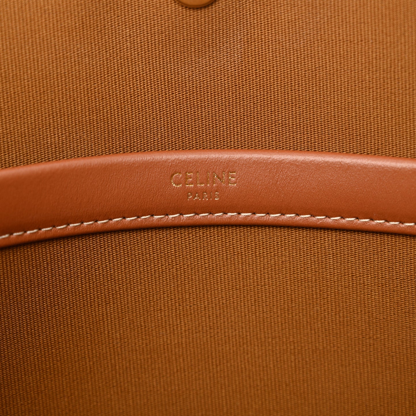 Triomphe Canvas Calfskin Mini Horizontal Cabas Tan