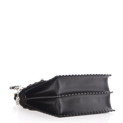 Fendi Vitello Liberty Scalloped Spike Studded Kan I Shoulder Bag Black Multicolor 7 of 11