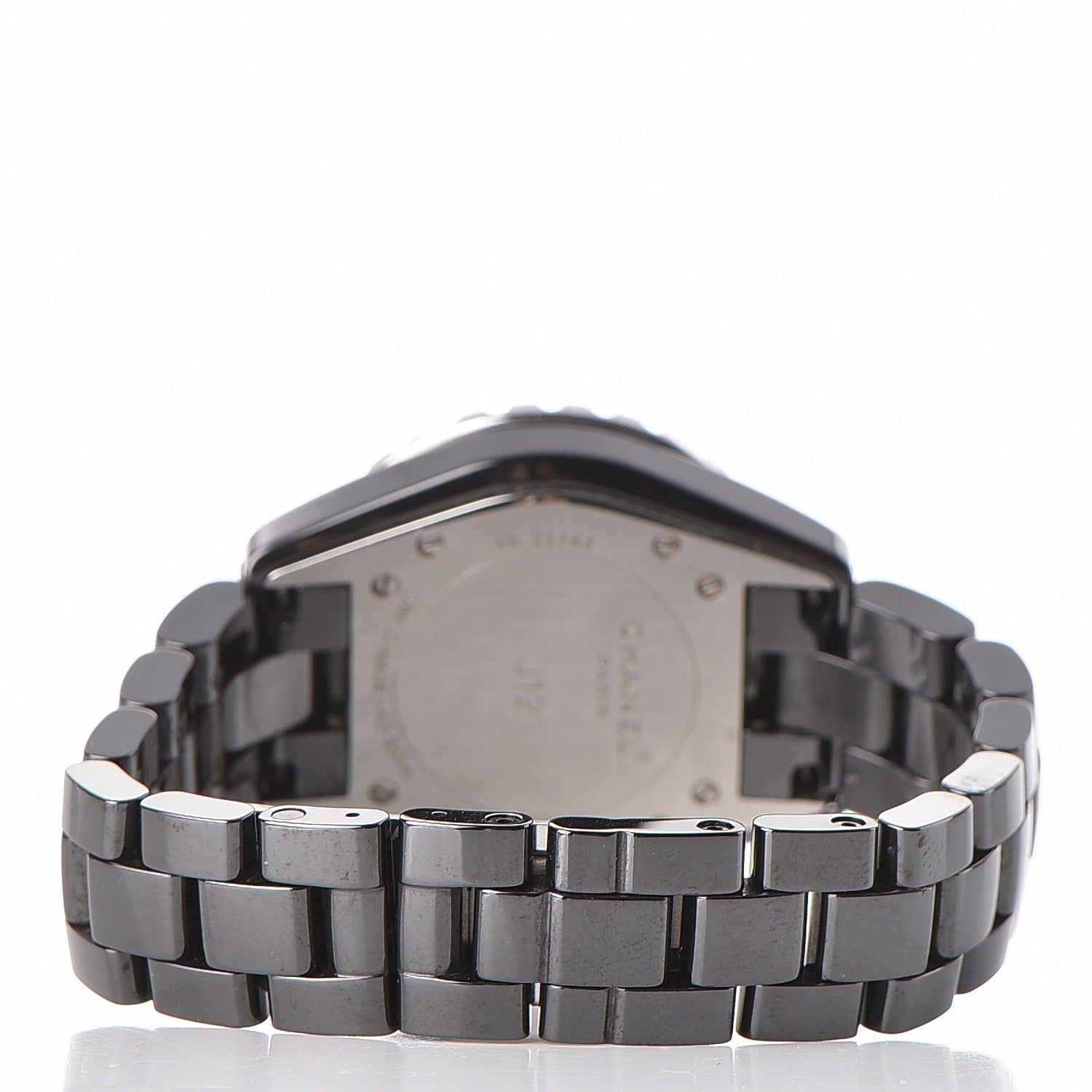 Chanel Stainless Steel Ceramic Diamond Pave Bezel 33mm J12 Quartz Watch Black 6 of 8