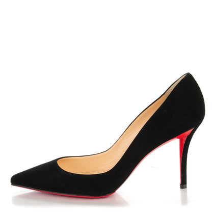 Christian Louboutin Suede Apostrophy 85 Pumps 38.5 Black 1 of 6