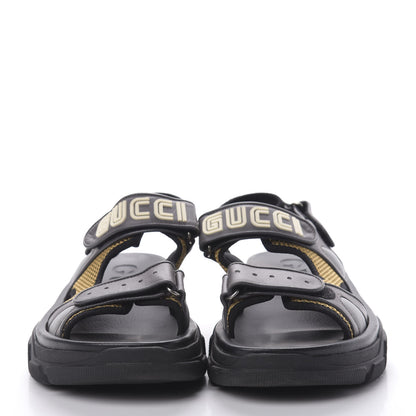 Gucci X SEGA Nappa Mesh Mens Aguru Sandals 9 Loess Black 2 of 6
