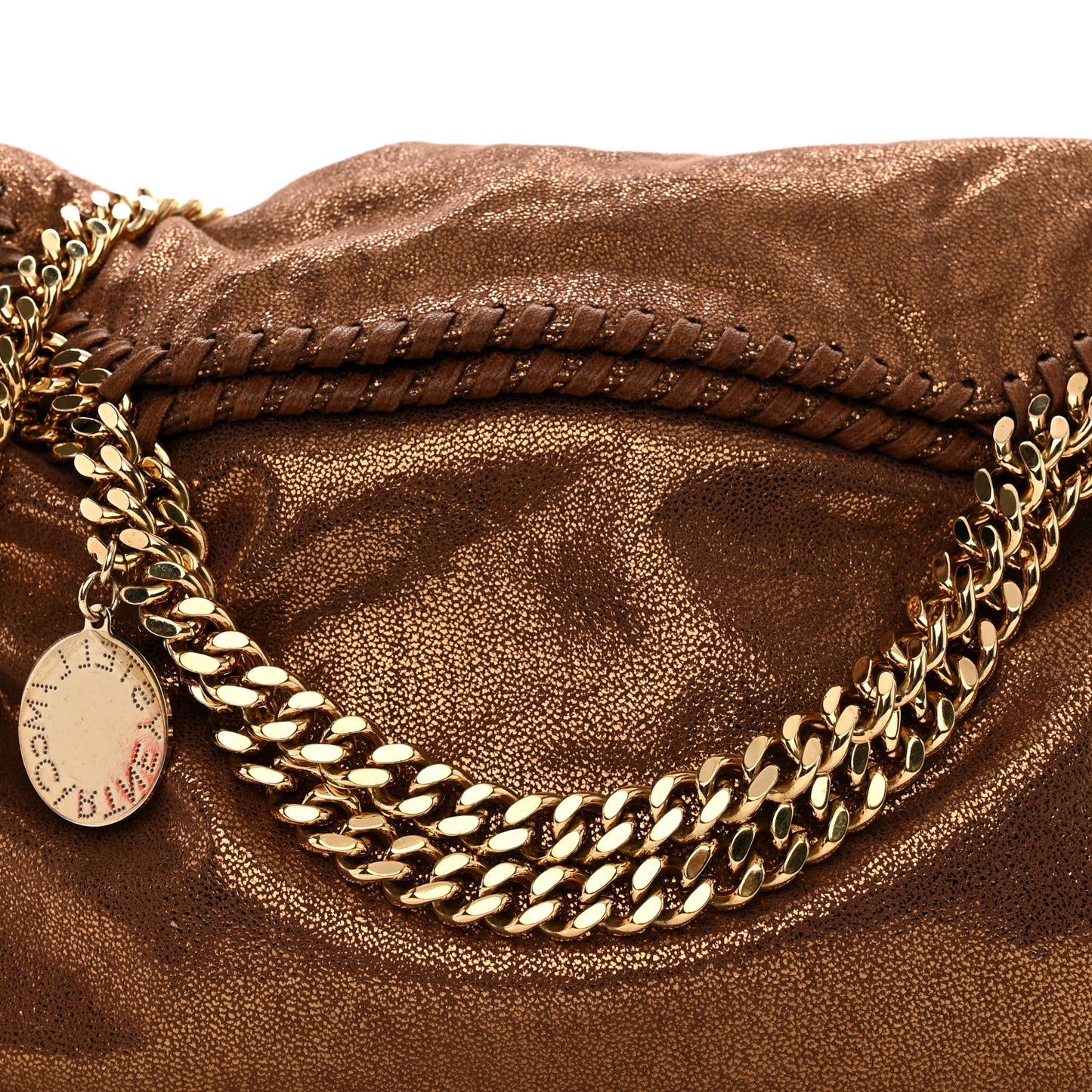 Metallic Shaggy Deer Small Falabella Tote Bronze