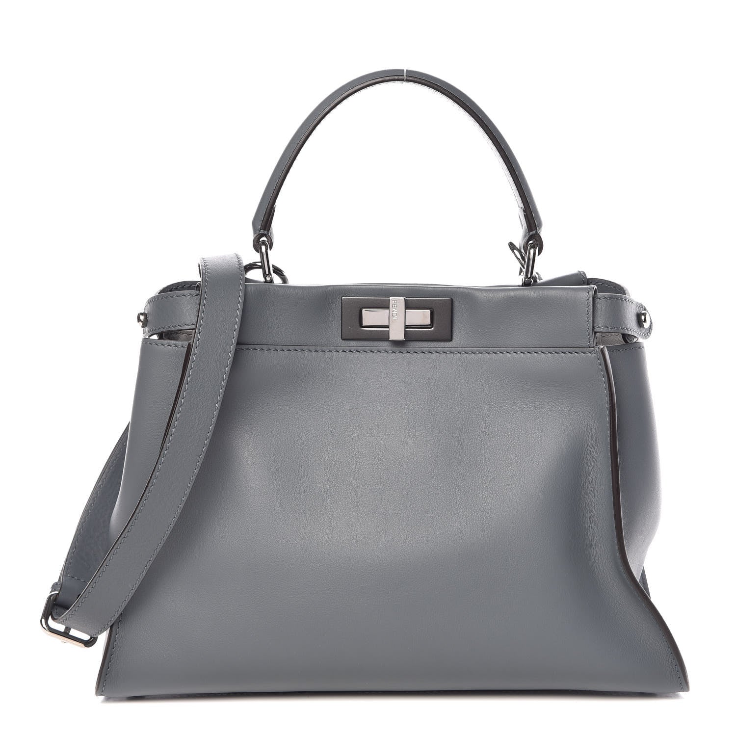Fendi Vitello Seta Shiny Nappa Medium Peekaboo Iconic Satchel Alga Rosa Doll 3 of 16