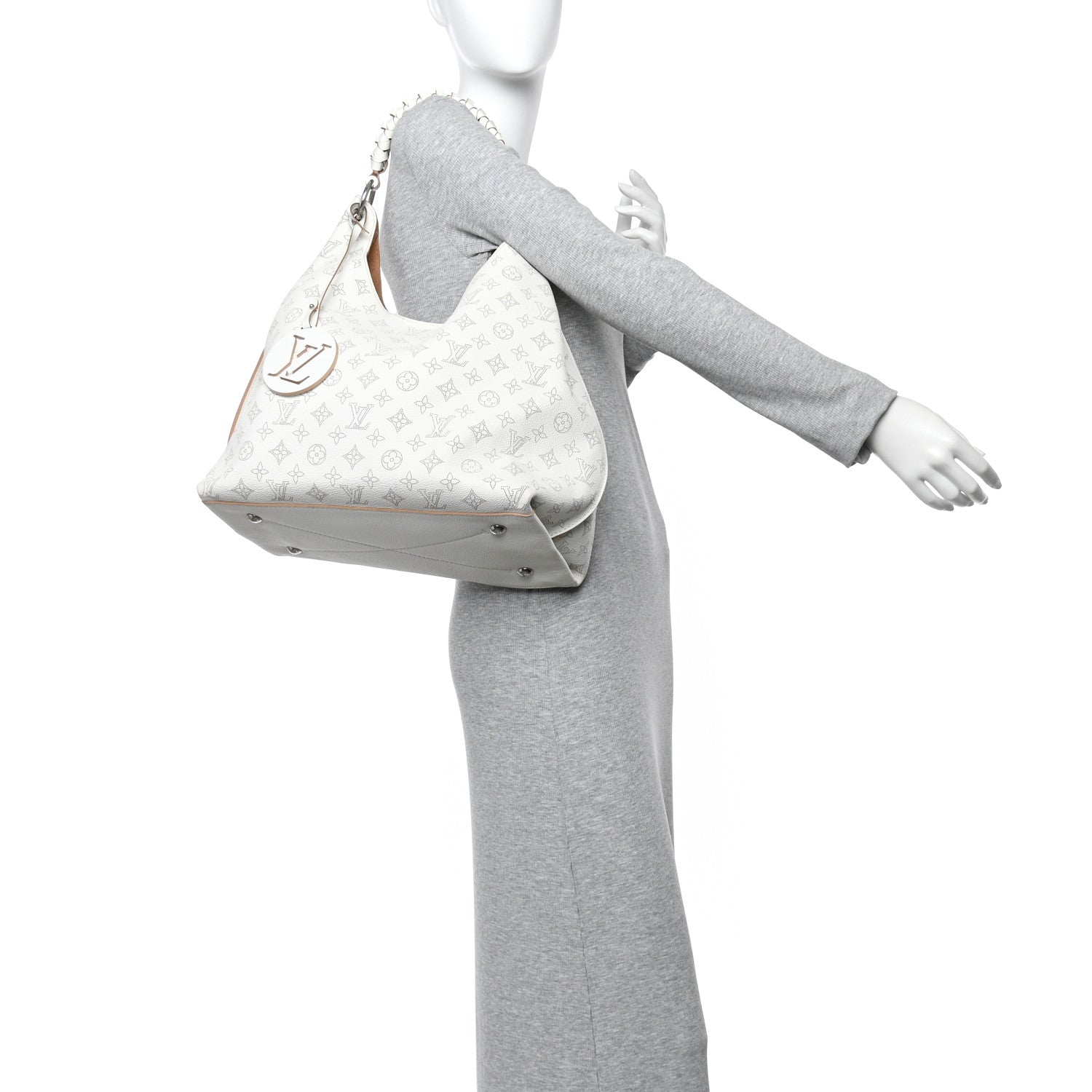 Louis Vuitton Mahina Carmel Hobo Snow 2 of 12
