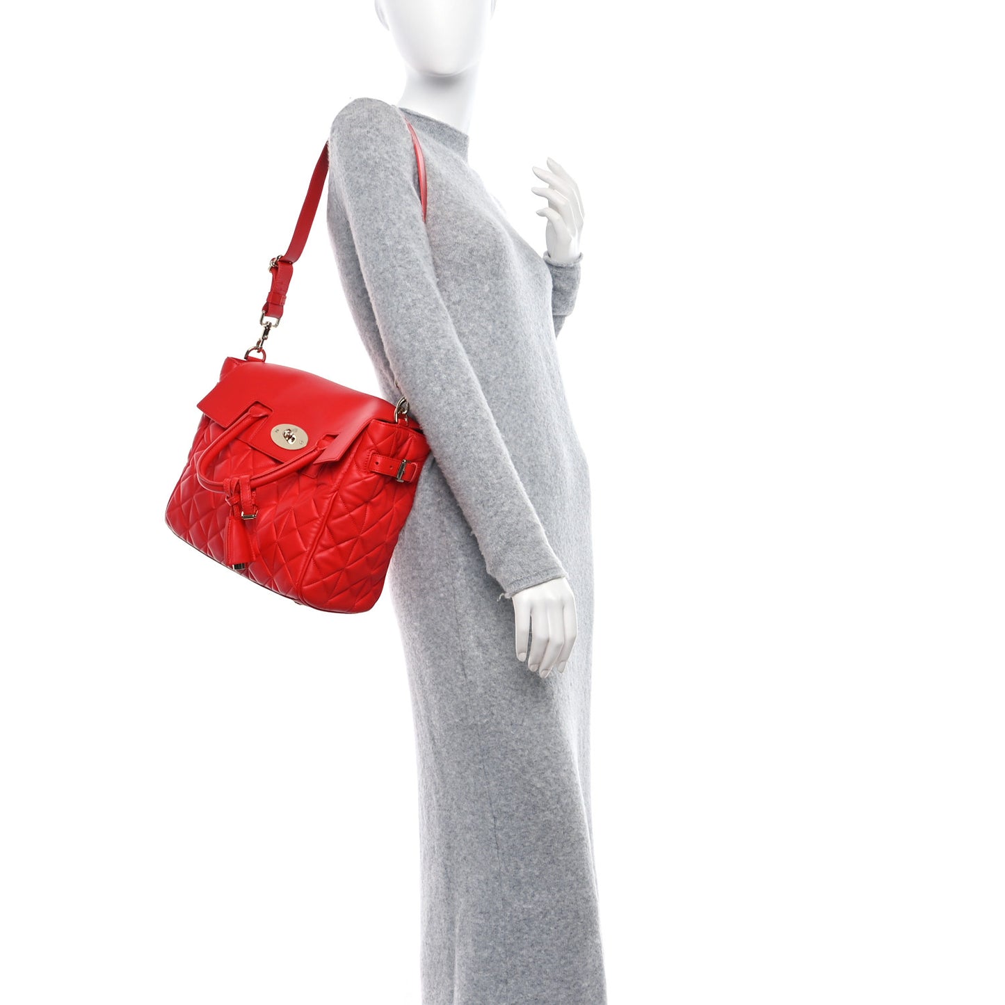 Nappa Quilted Medium Cara Delevingne Convertible Bag Red