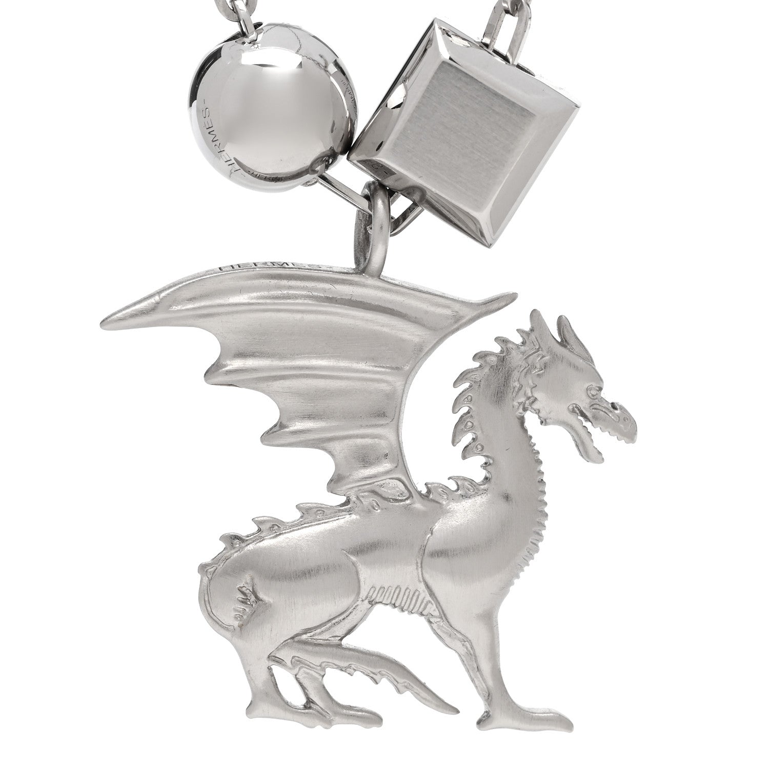 Hermes Palladium Talismans Dragon Aile Pendant Necklace 4 of 6