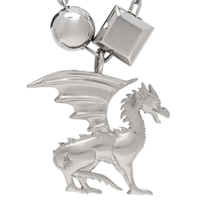 Hermes Palladium Talismans Dragon Aile Pendant Necklace 4 of 6
