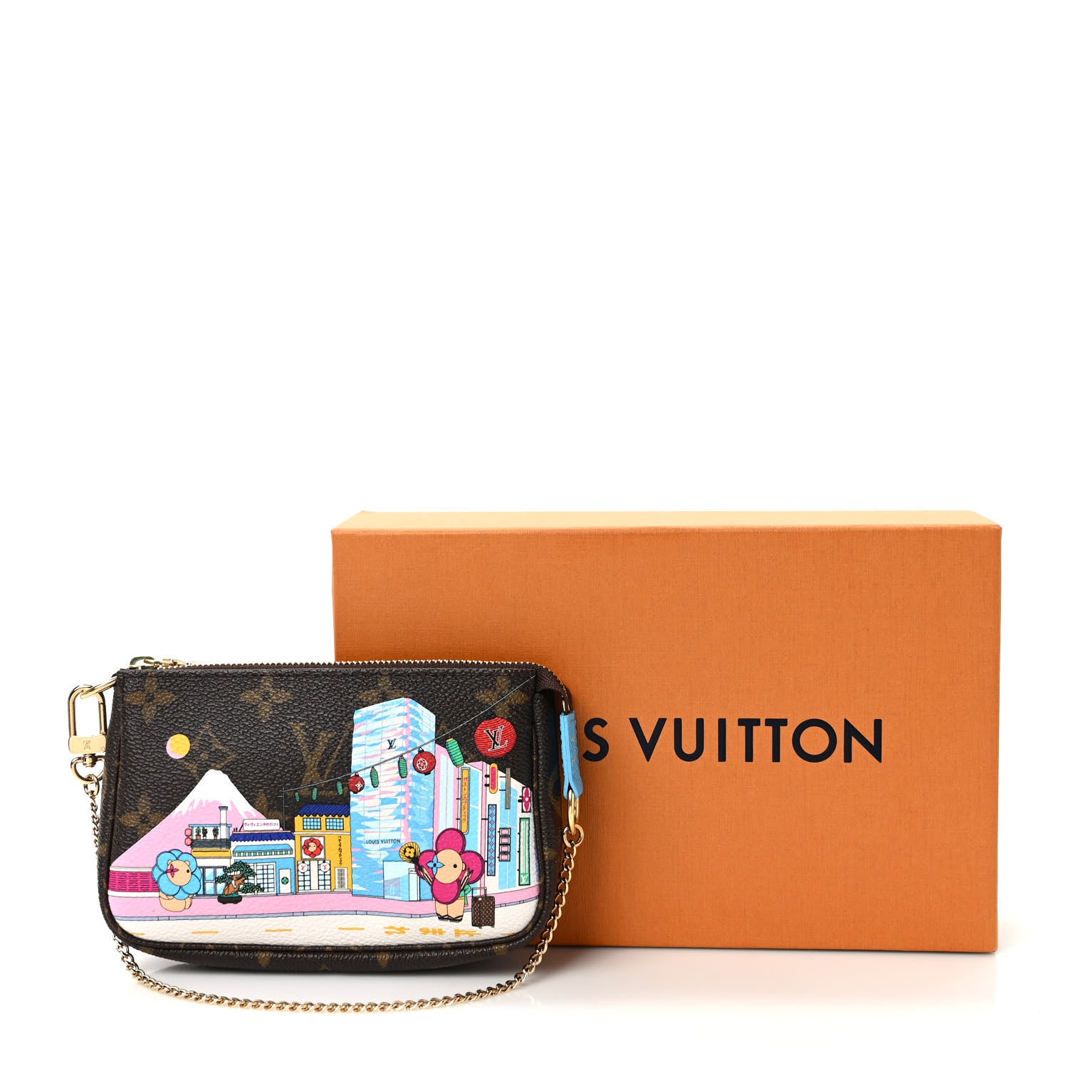 Louis Vuitton Monogram 2022 Christmas Animation Toyko Mini Pochette Accessories Blue 7 of 7