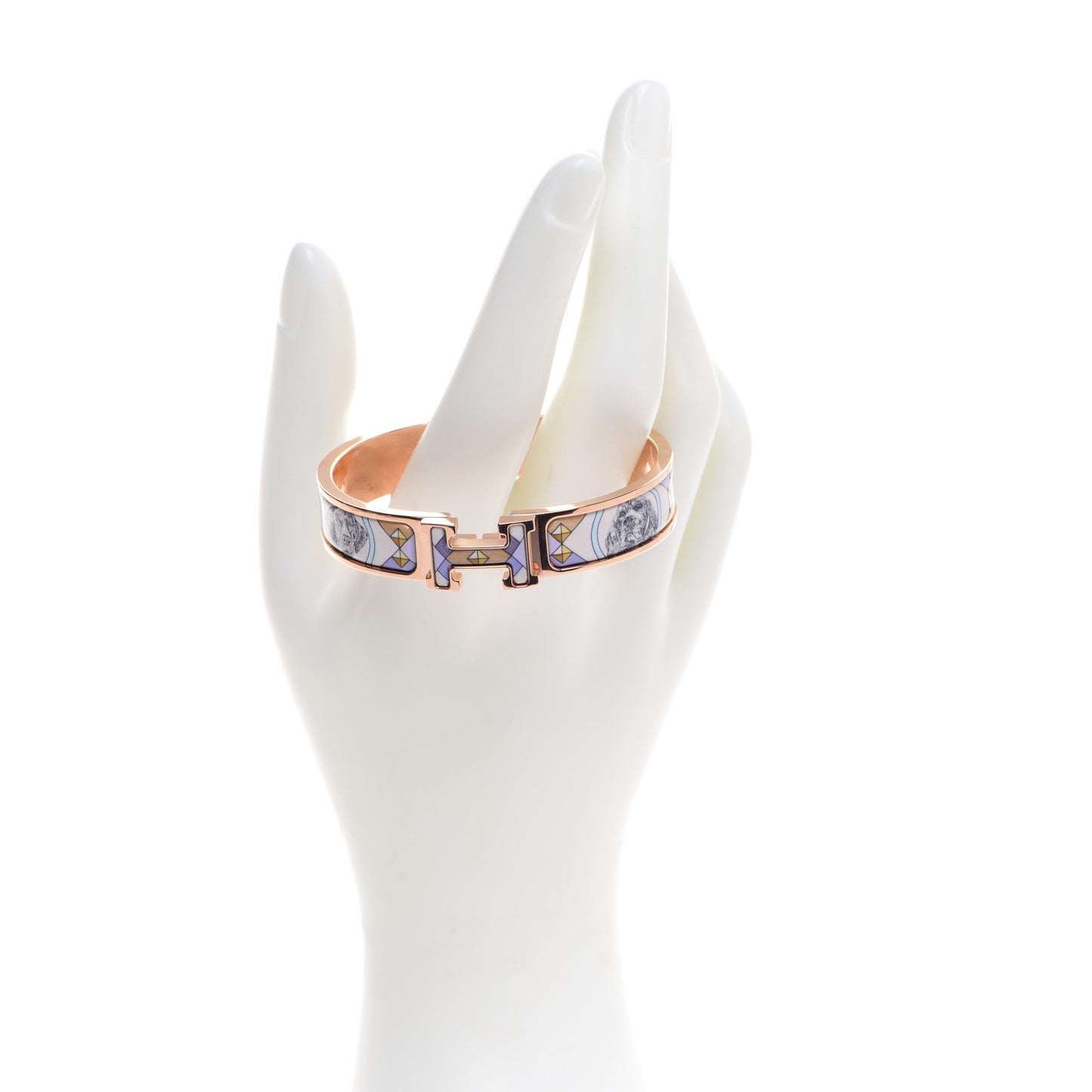 Enamel Narrow Colliers Et Chiens Clic Clac H Bracelet PM Lilas