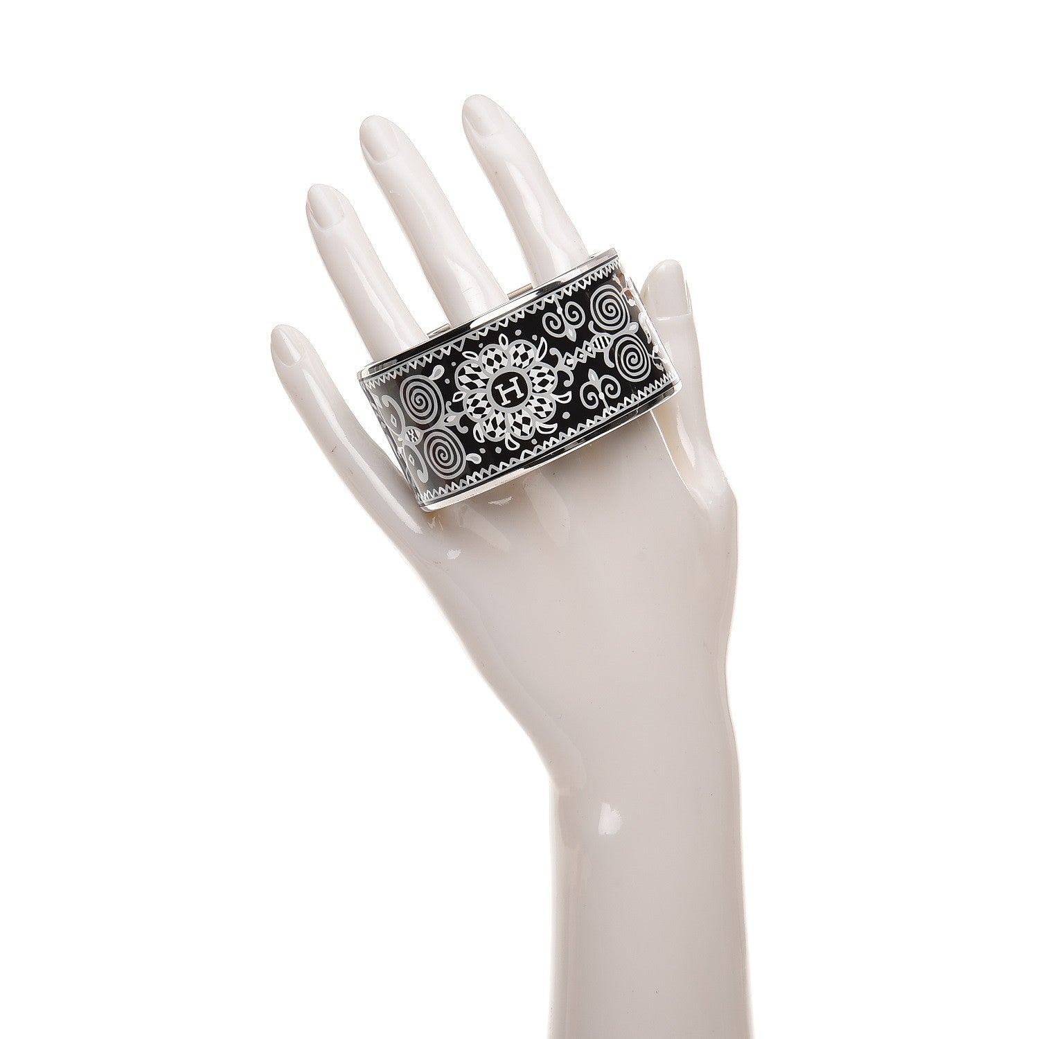 Hermes Enamel Printed Horses Extra Wide Bracelet 62 2 of 6