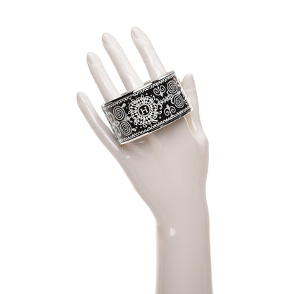 Hermes Enamel Printed Horses Extra Wide Bracelet 62 2 of 6
