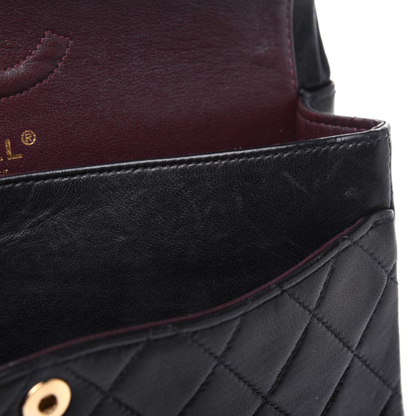 Lambskin Quilted Small Double Flap Black