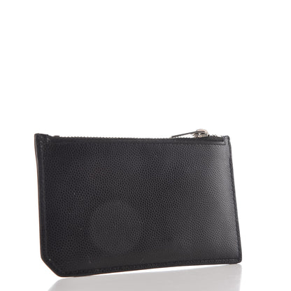 Saint Laurent Grained Calfskin 5 Fragments Zip Pouch Card Holder Black 3 of 8
