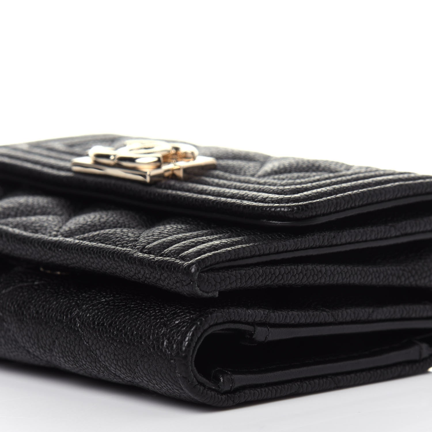Chanel Caviar Quilted Small Boy Flap Wallet Black 11 of 13