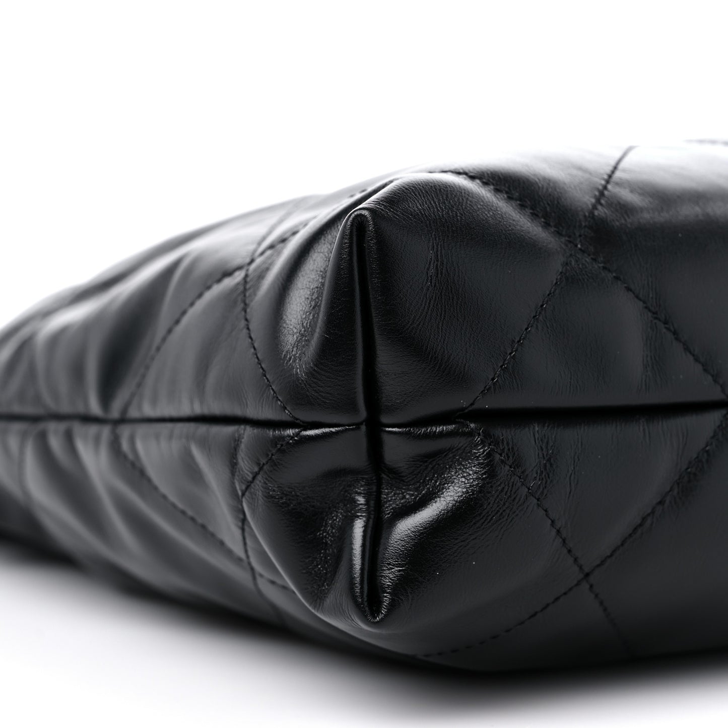 Shiny Calfskin Quilted Small Chanel 22 Black