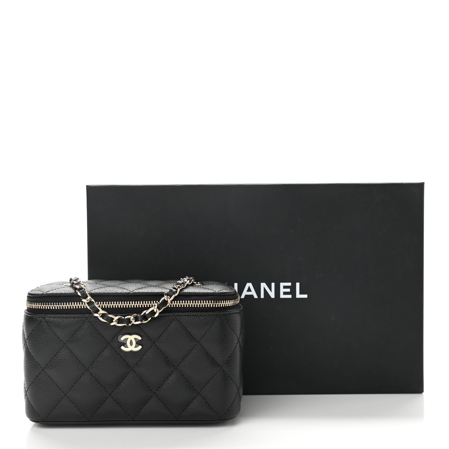 Chanel Caviar Quilted Small Vanity Case With Chain Black 11 of 11