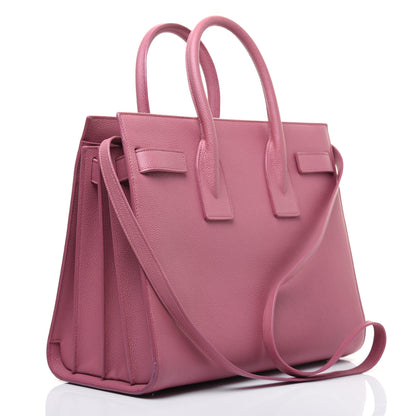 Saint Laurent Grained Calfskin Small Sac De Jour Dark Rose 1 of 33