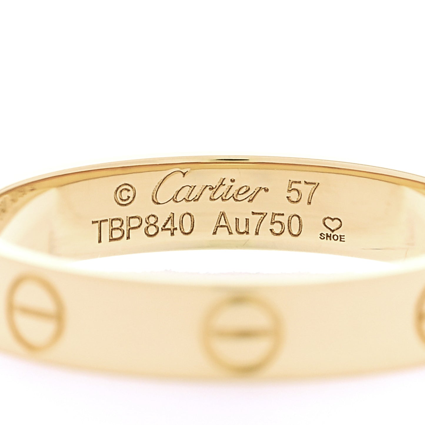 18K Yellow Gold 3.5mm LOVE Wedding Band Ring 57 8