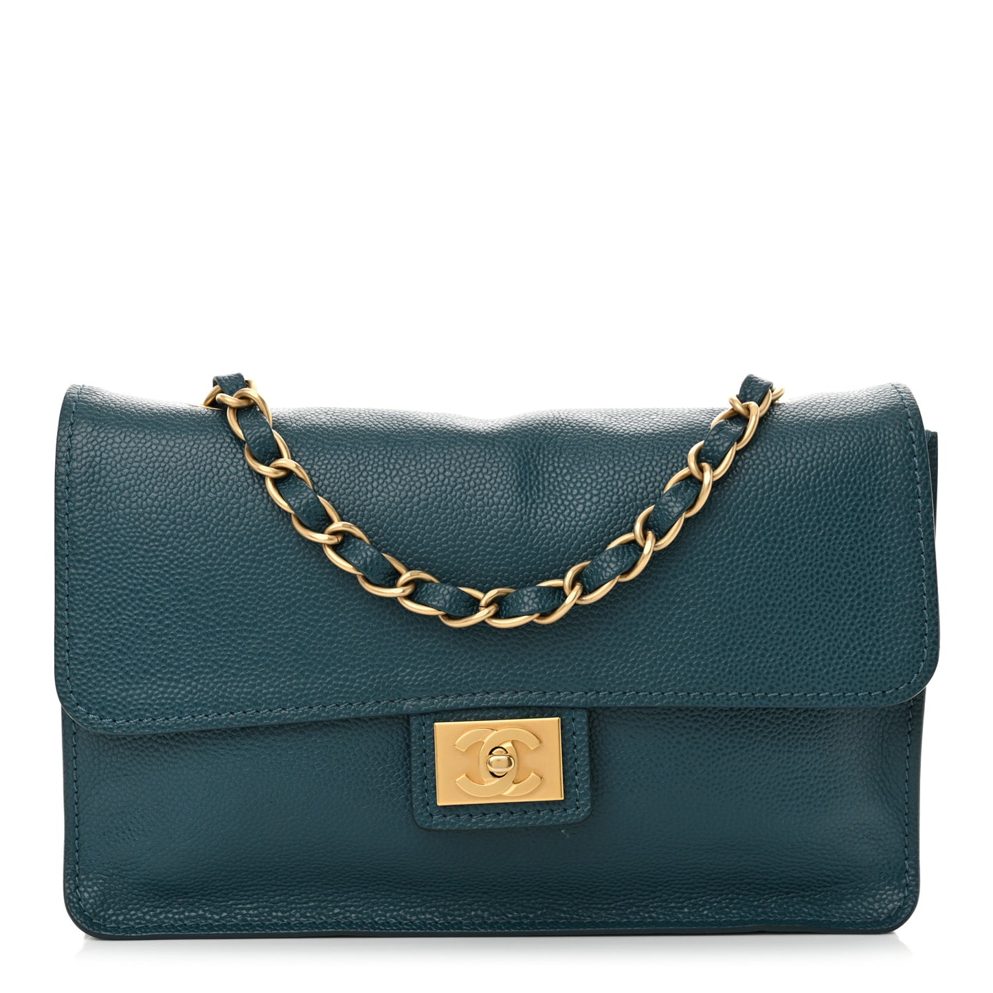 Caviar Medium Flap Blue