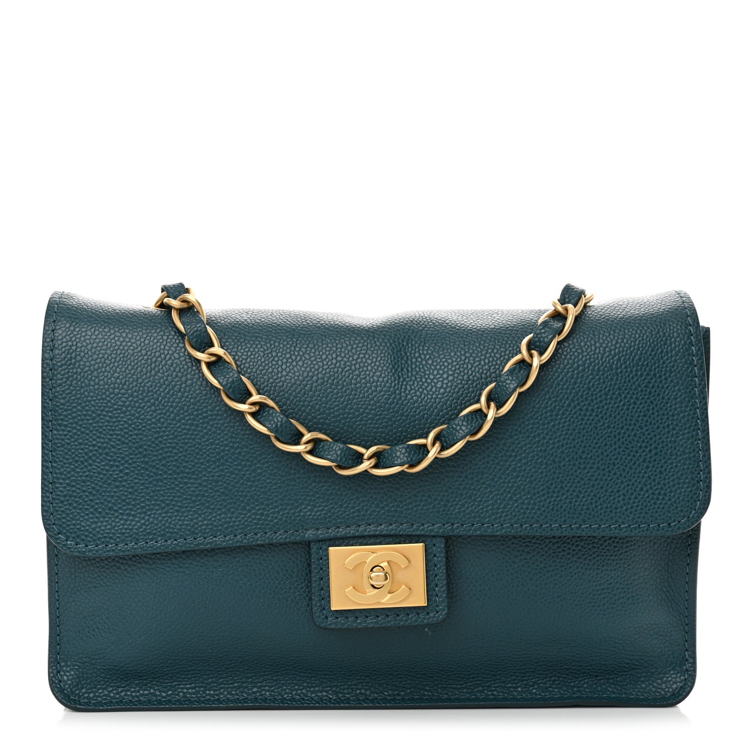Chanel Caviar Medium Flap Blue 1 of 12