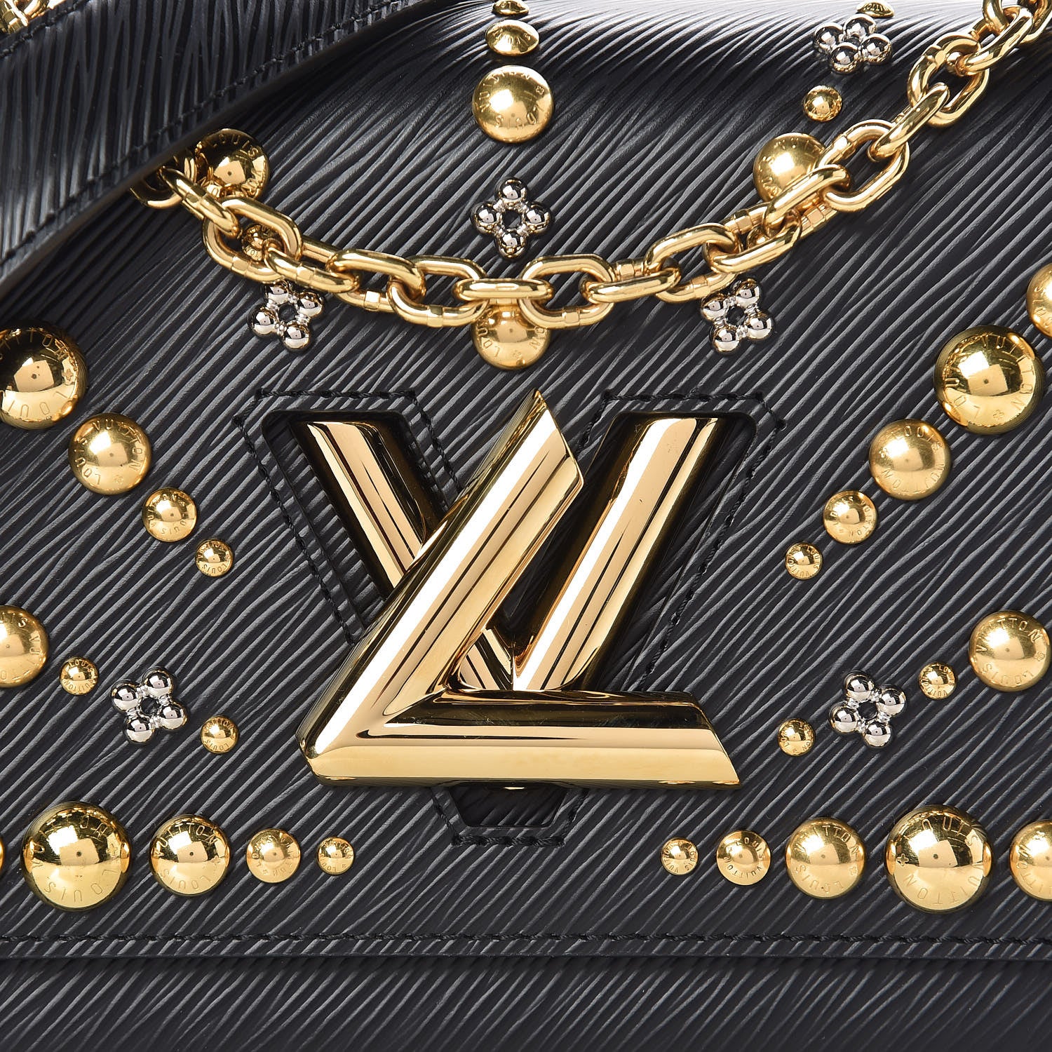 Louis Vuitton Epi Studded Sol Twist Shoulder Bag MM Black 7 of 9