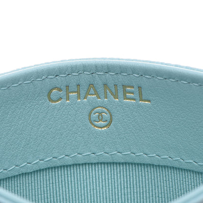 Chanel Caviar Quilted Card Holder Light Blue 6 of 10