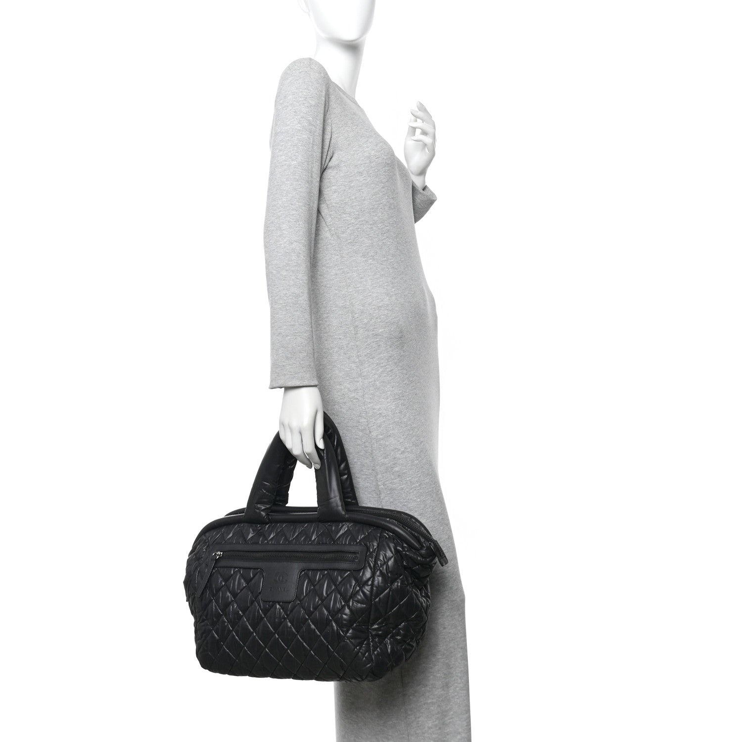 Chanel Nylon Quilted Medium Coco Cocoon Tote Black 2 of 9