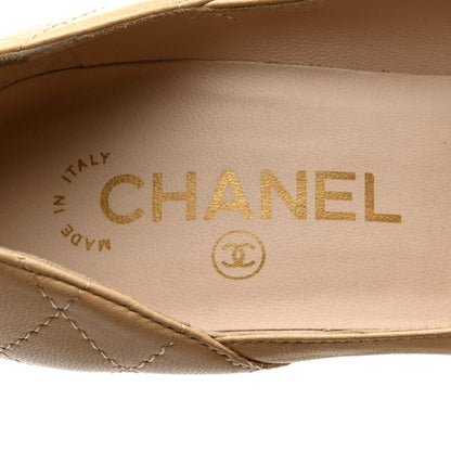 Chanel Lambskin CC Cap Toe Platform Pumps 36 Beige Black 7 of 9