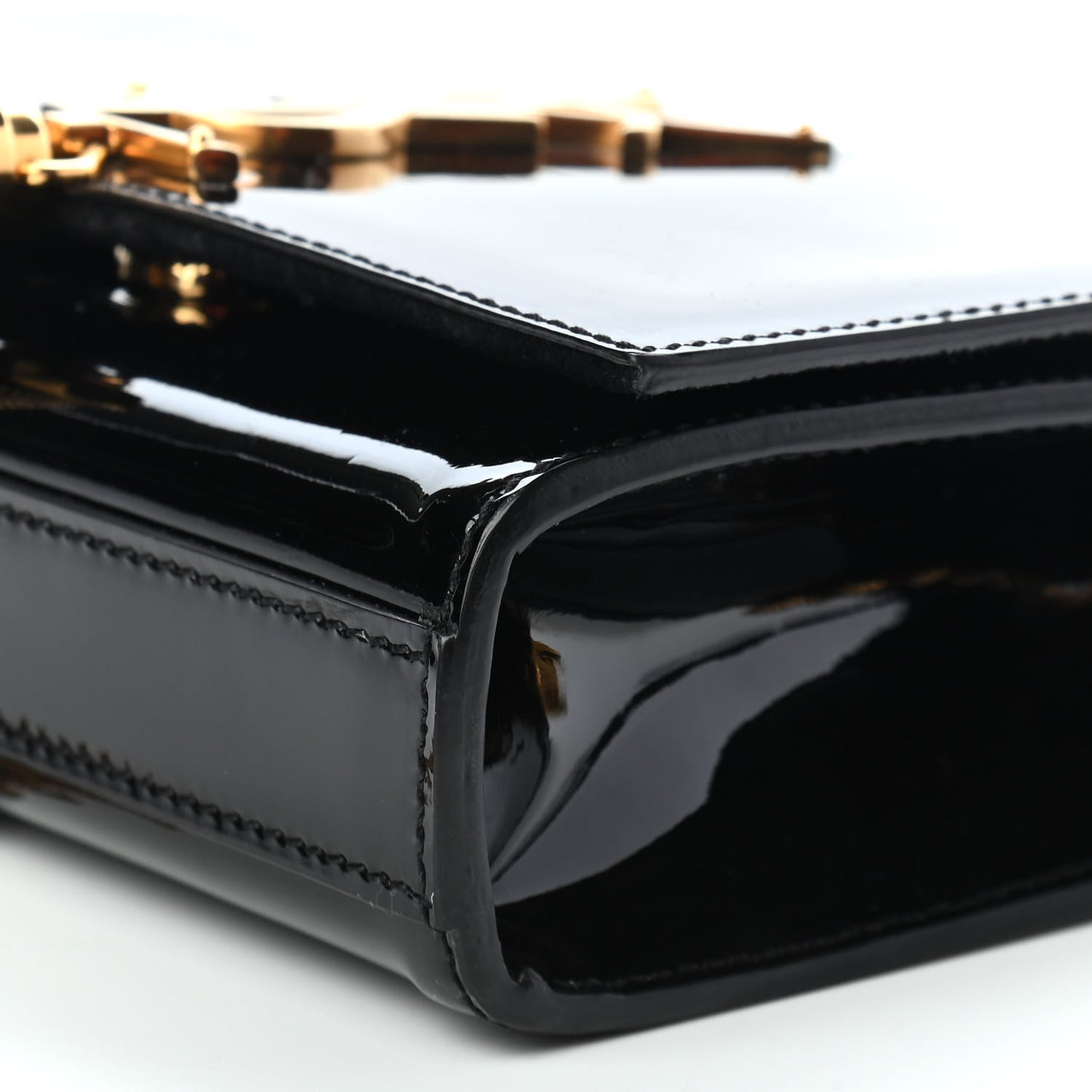 Patent Small Classic Monogram Kate Tassel Satchel Black