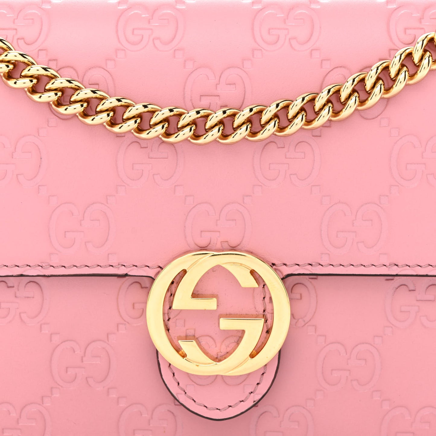 Guccissima Icon Chain Wallet Carmine Rose