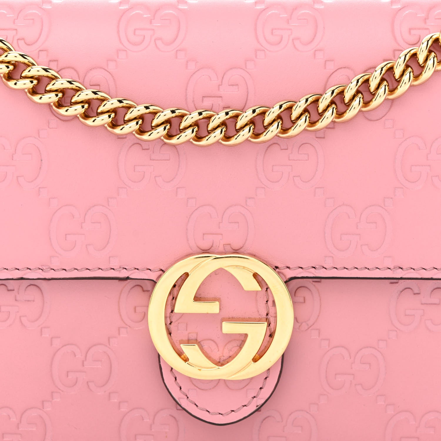 Gucci Guccissima Icon Chain Wallet Carmine Rose 8 of 10