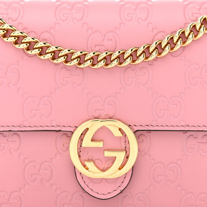 Gucci Guccissima Icon Chain Wallet Carmine Rose 8 of 10