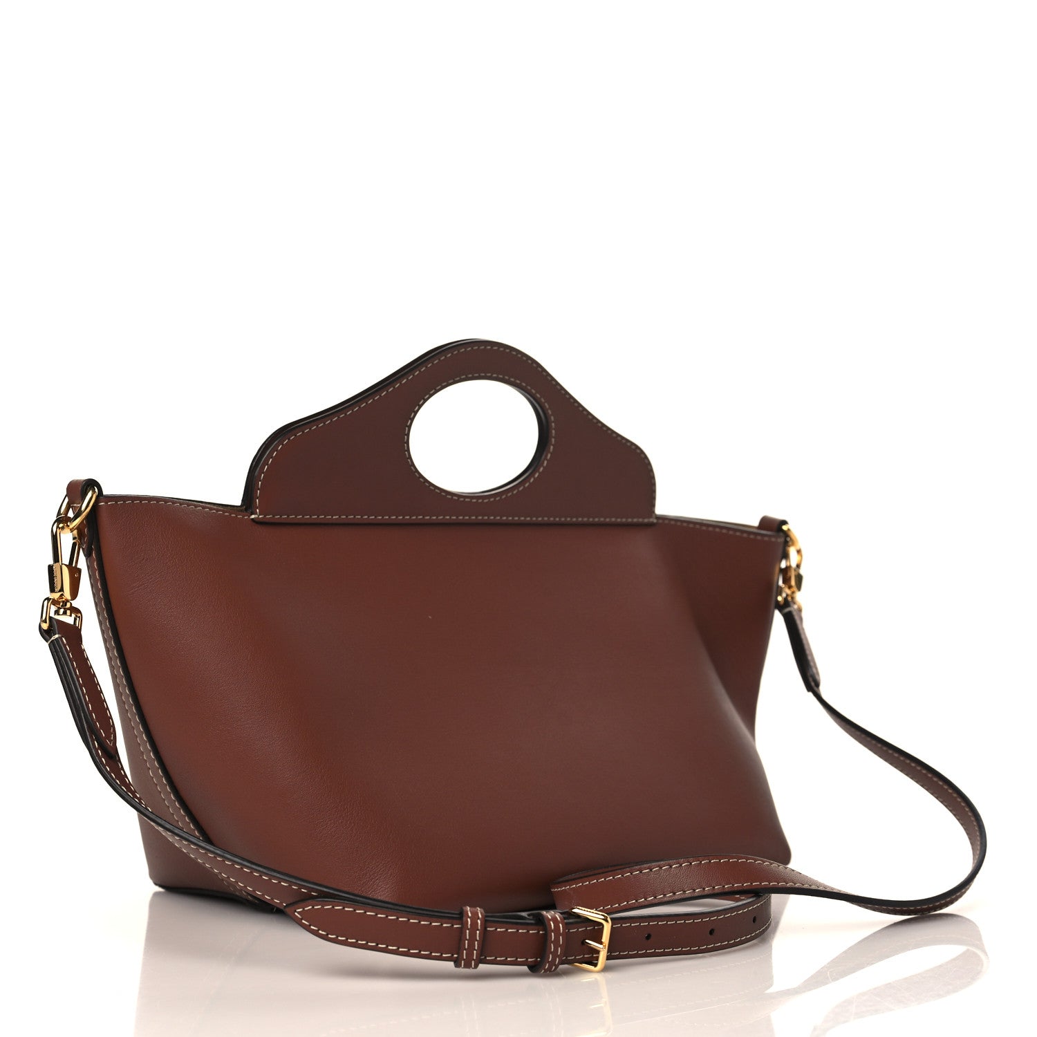 Burberry Soft Calfskin Mini Pocket Cabas Tote Tan 2 of 7