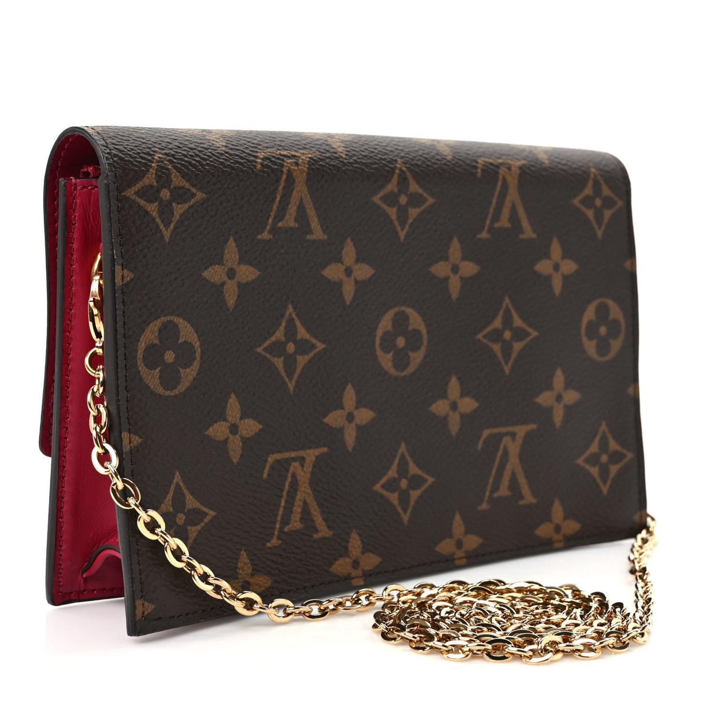 Monogram Flore Chain Wallet Fuchsia