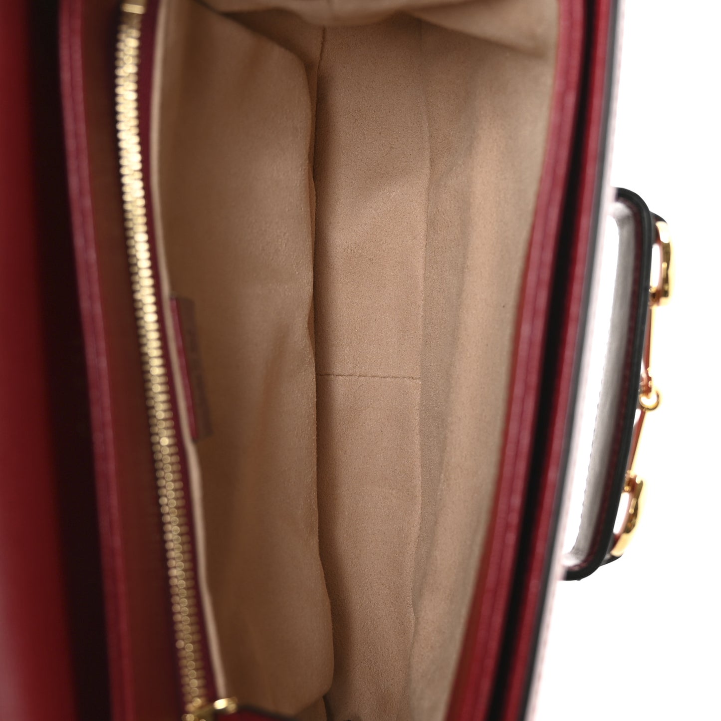 GG Supreme Monogram Azalea Calfskin Horsebit 1955 Shoulder Bag Beige Ebony New Cherry Red