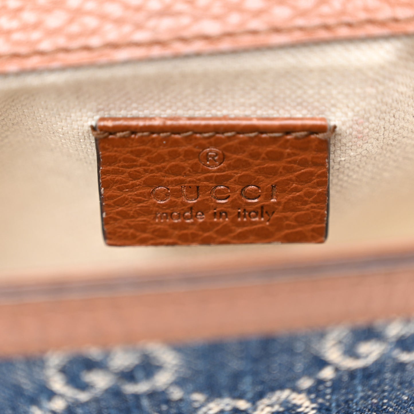 New Denim GG Monogram Dollar Calfskin Web Mini Horsebit 1955 Shoulder Bag Blue Tea Cuir Epilog