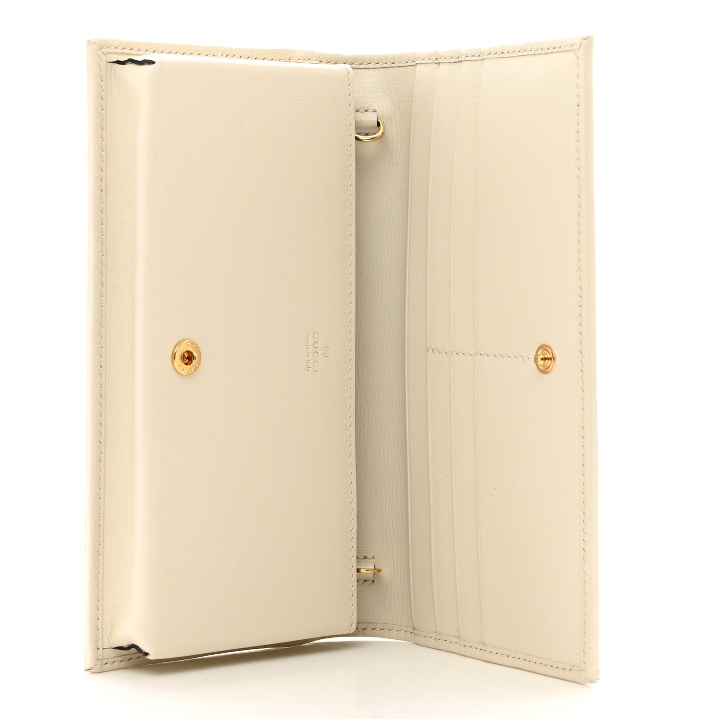 GG Supreme Monogram Azalea Calfskin Horsebit 1955 Wallet On Chain Beige Ebony Mystic White