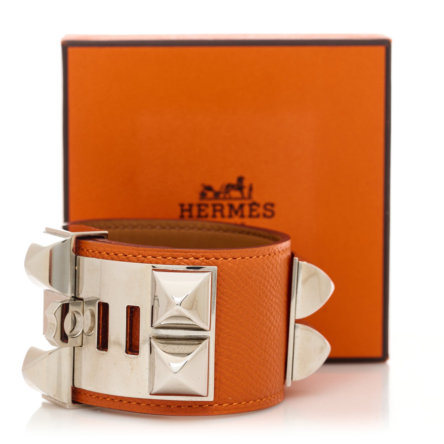 Hermes Epsom Collier De Chien CDC Bracelet S Orange 11 of 11