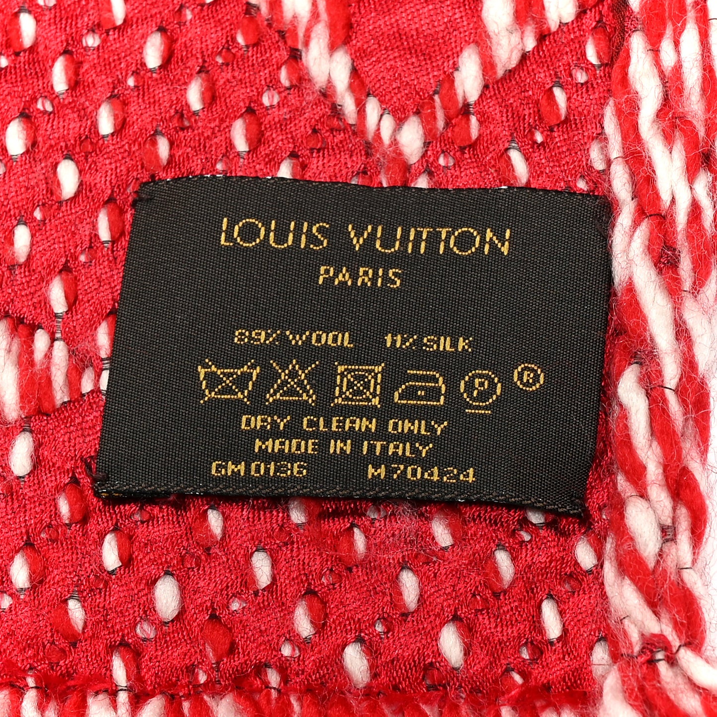 Wool Silk Logomania Mix Scarf Coquelicot
