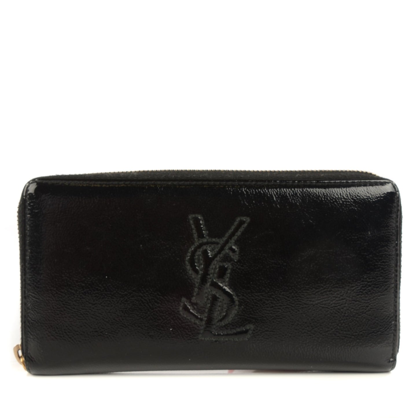 Textured Patent Monogram Belle De Jour Zip Around Wallet Black