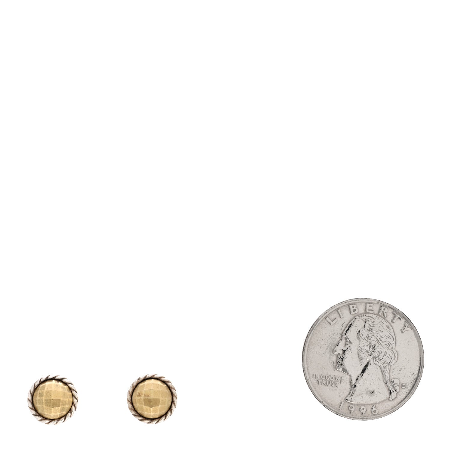 David Yurman Sterling Silver 18K Yellow Gold Petite Chatelaine Earrings 2 of 4